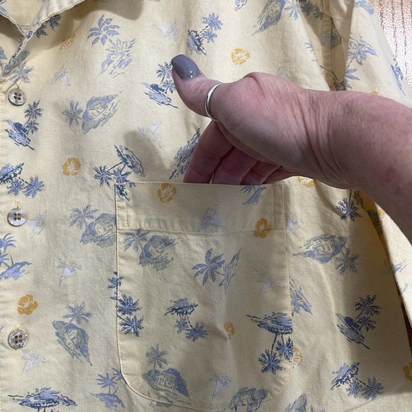 Eddie Bauer XL Aloha button up short sleeve island vibe shirt chest pocket - Picture 5 of 10